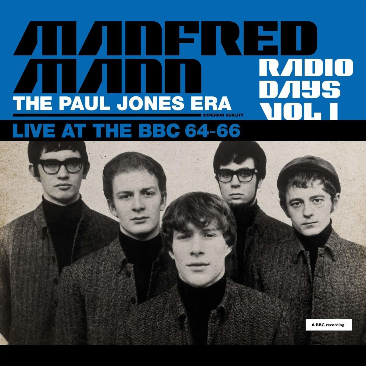 Albumcover: Fünf Männer in schwarzen Rollkragenpullovern. Der Titel 'Manfred Mann's Radio Days'.