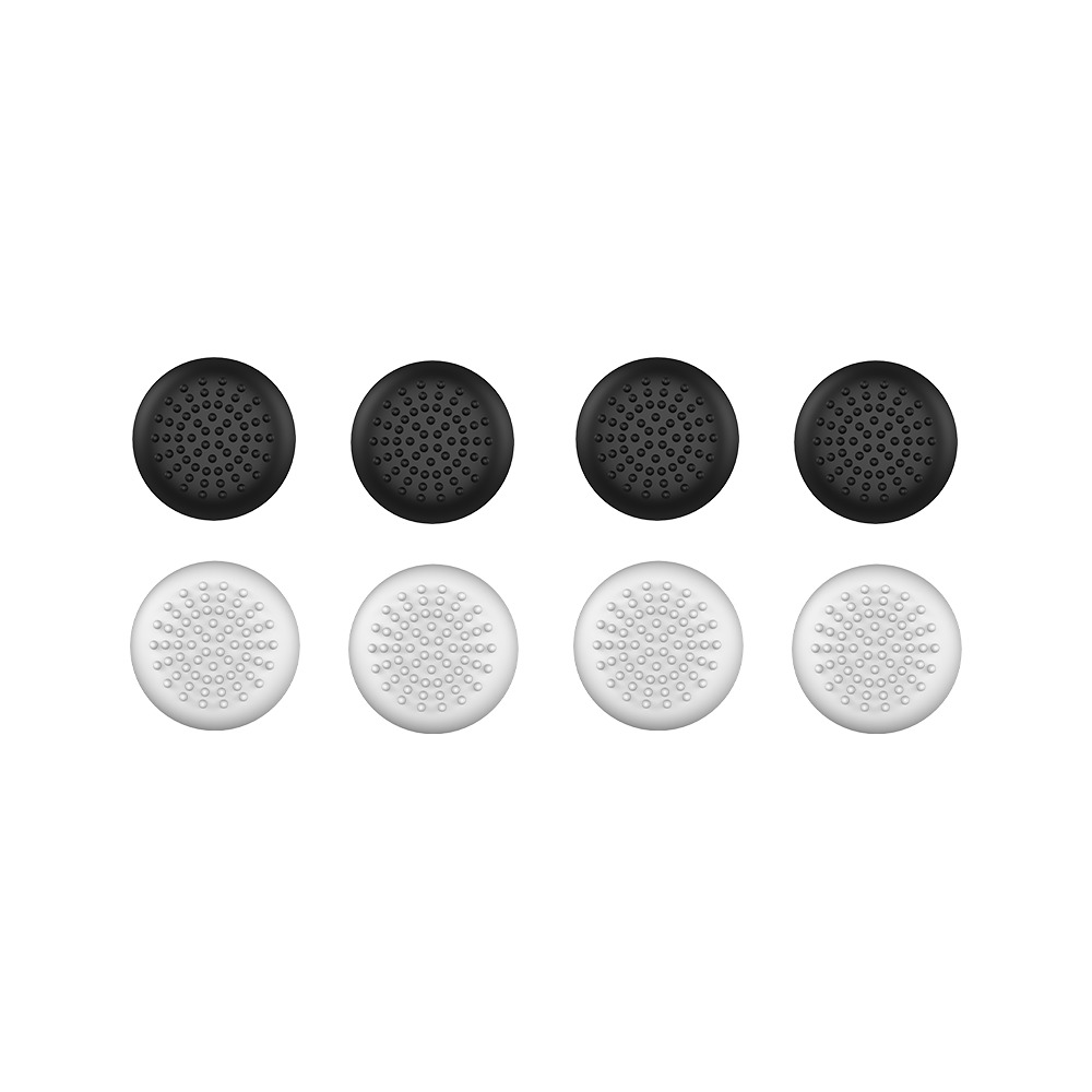 Eight black and white joystick thumb grips, arranged in two rows.