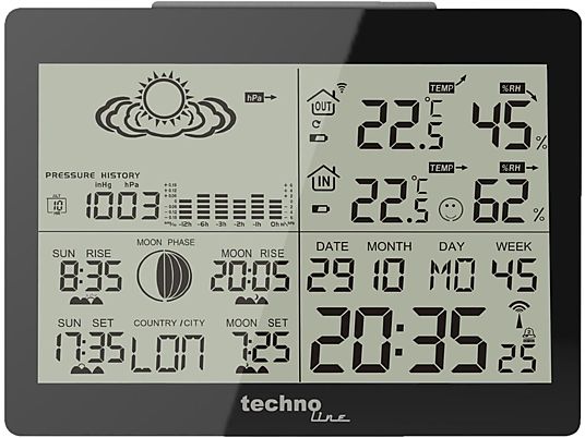 TECHNOLINE WS6760 - Station météo (Noir)