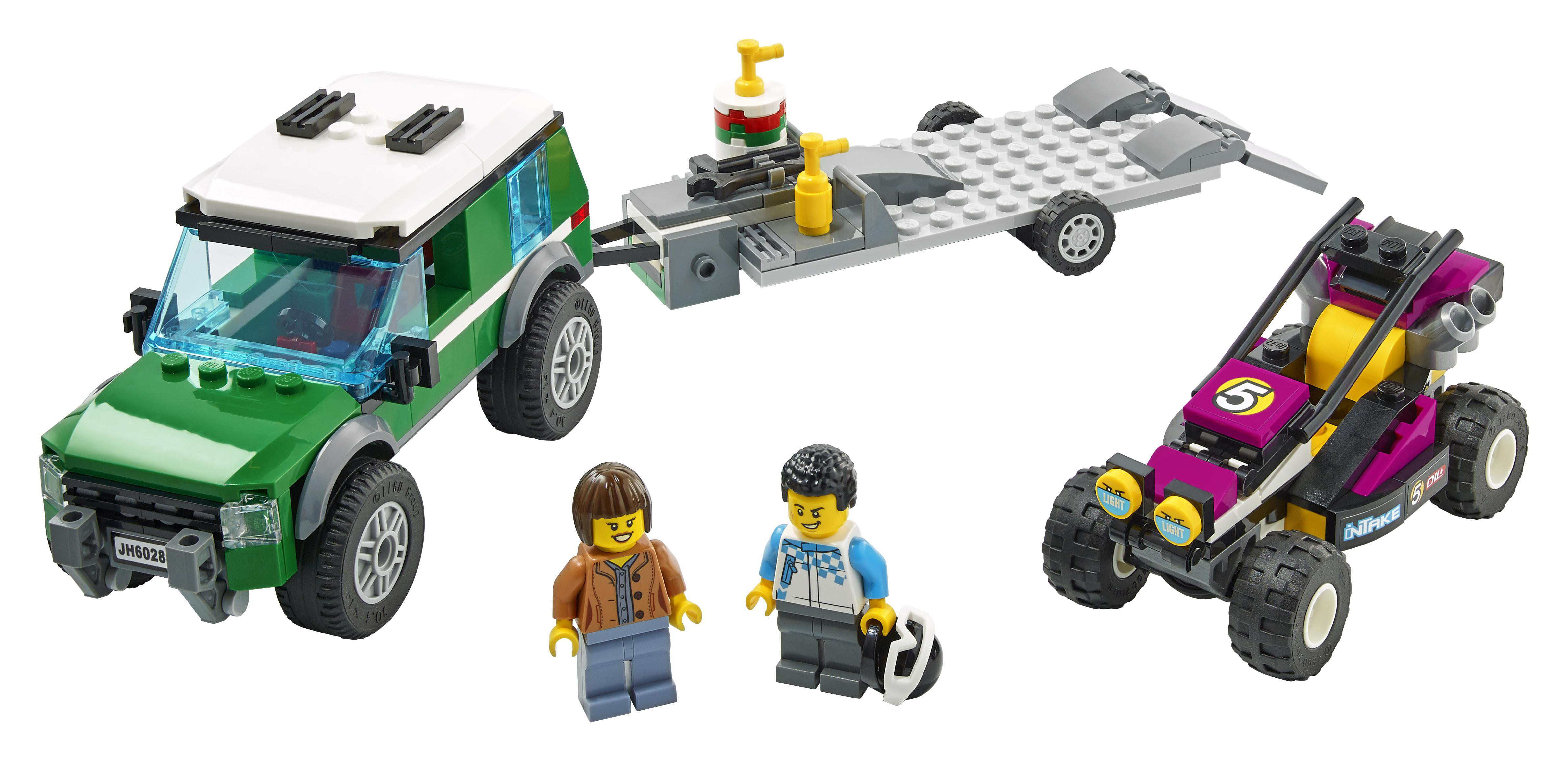 LEGO City 60288 Rennbuggy-Transporter Bausatz, Mehrfarbig