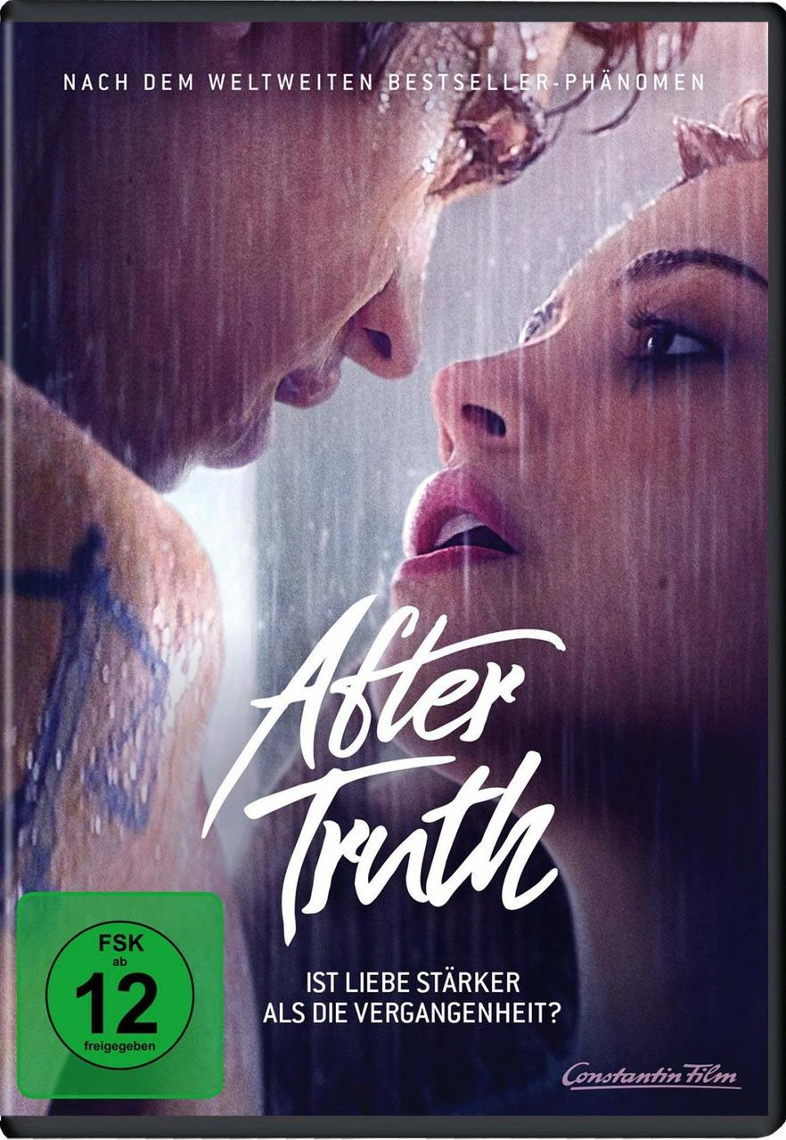 Ein DVD-Cover eines Paares unter der Dusche. Text lautet 'After Truth'.