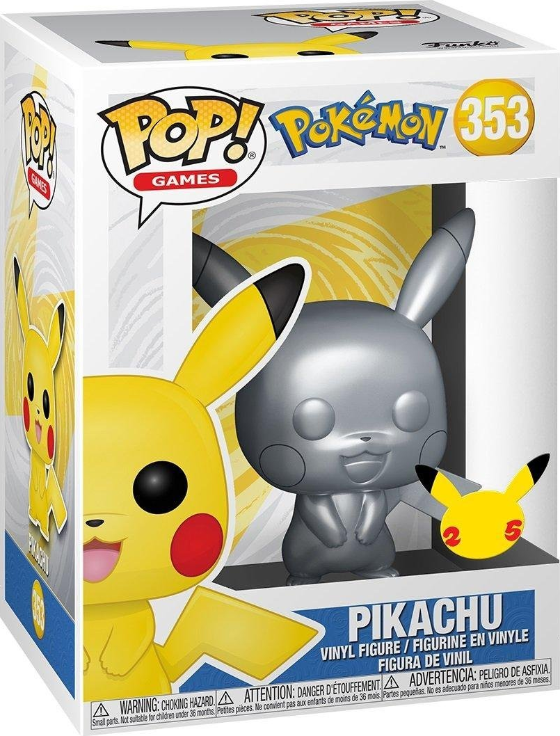 FUNKO POP! Games: Pokémon - Pikachu - Figure collettive (Argento metallizzato)