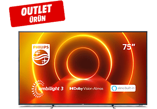 PHILIPS 75PUS7805 75'' 189 Ekran Uydu Alıcılı Smart 4K Ultra HD LED TV Outlet 1209678