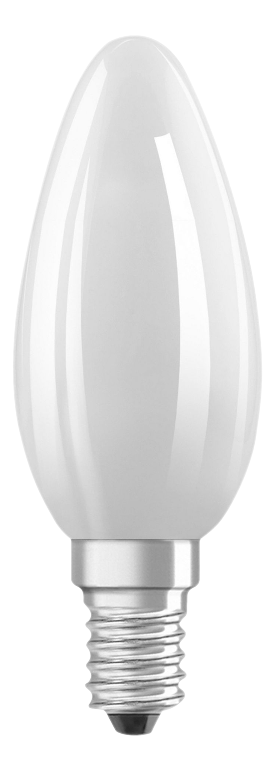 Lampadina bianca, a forma di uovo, con base argentata, su sfondo nero.