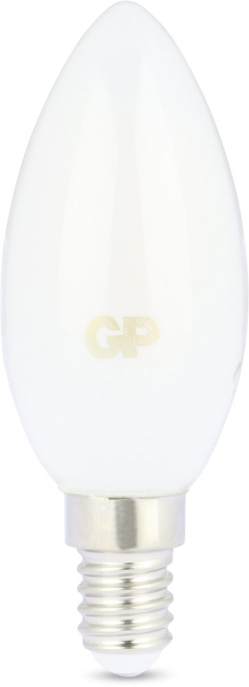 A white light bulb with the GP logo and a silver base.