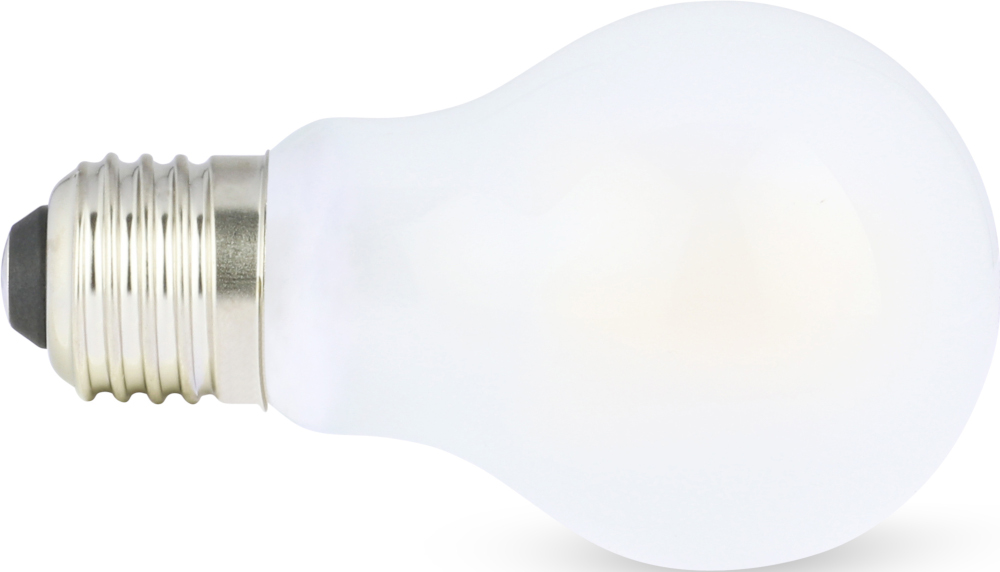 White light bulb with a silver base, isolated on a white background.