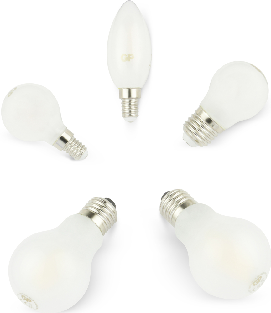An array of white lightbulbs, various shapes, on a white background.