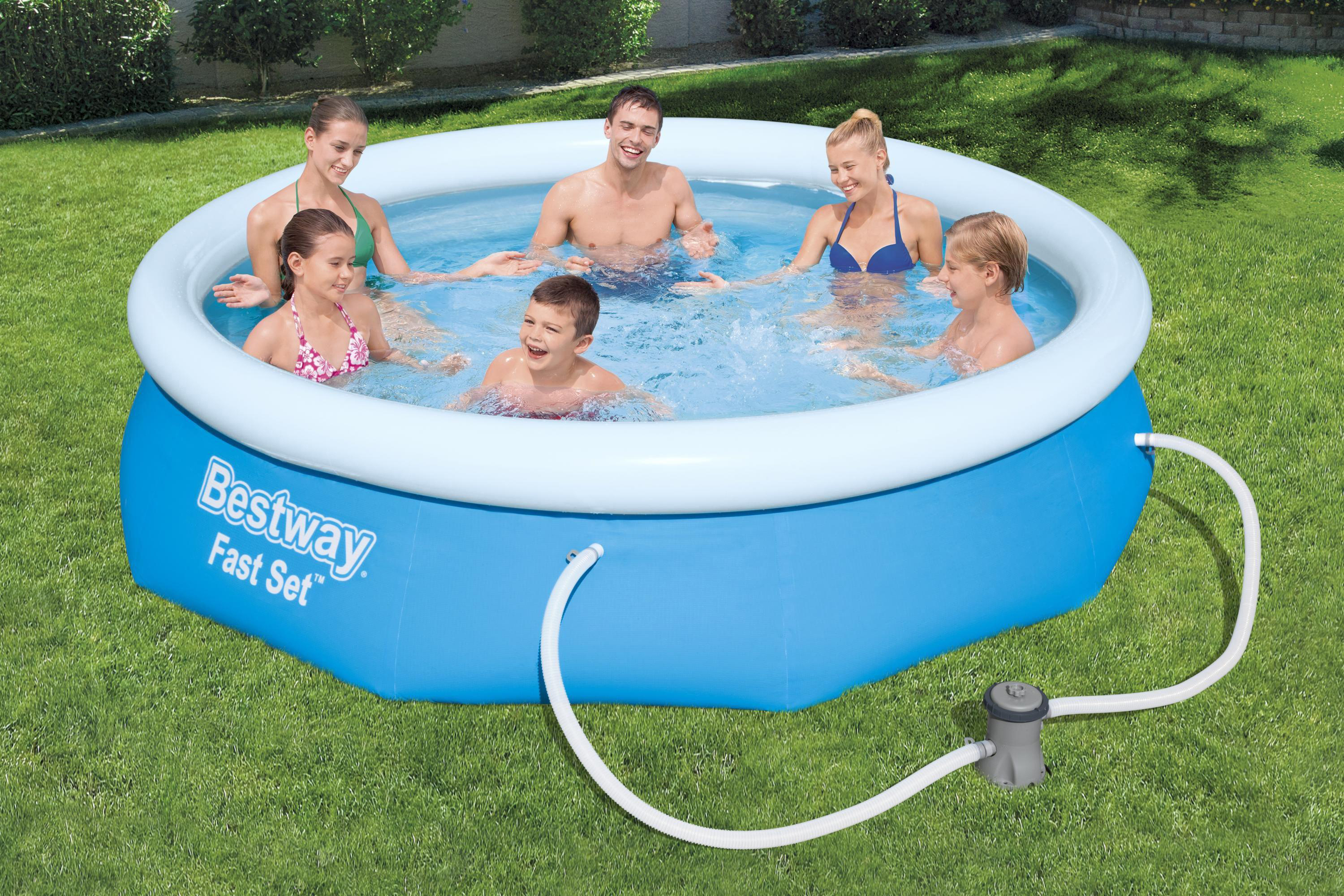 Mehrfarbig Swimmingpool Pool-Set, rund, 305x76cm Set™ Fast BESTWAY