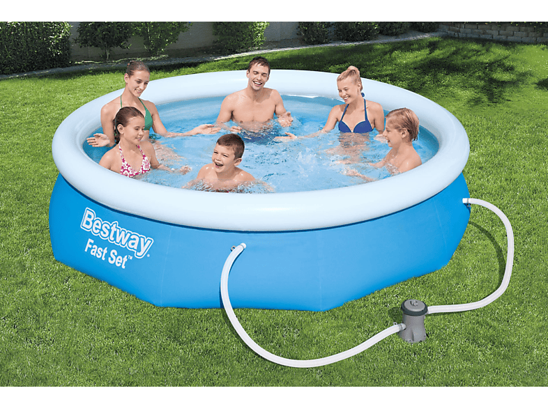 BESTWAY Fast Set™ rund, Mehrfarbig 305x76cm Pool-Set, Swimmingpool