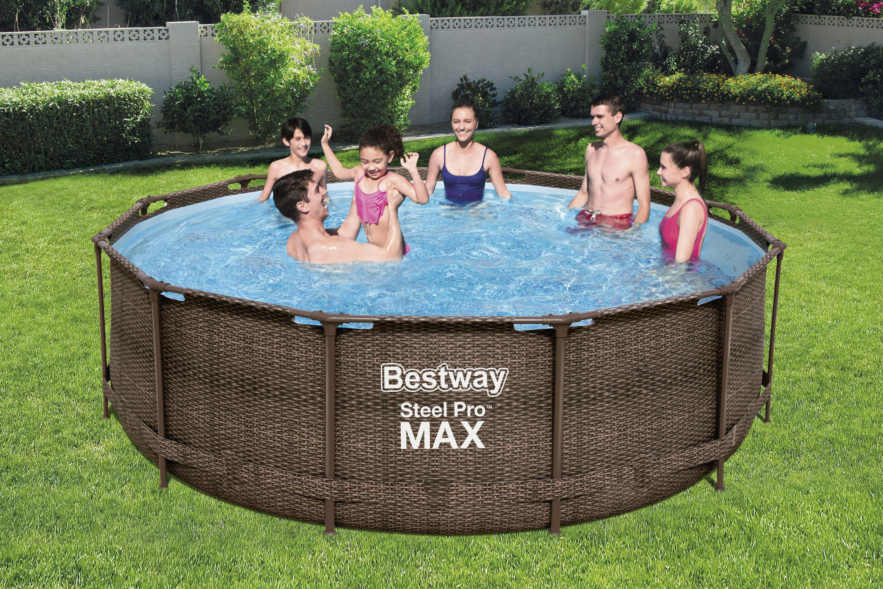 Komplett-Set Swimmingpool Steel Max™ Pro BESTWAY 366 Mehrfarbig FramePool