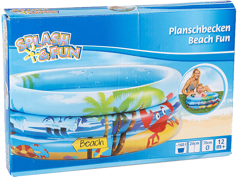 SPLASH FUN SF Babyplanschbecken Beach Fun, Ø 70 cm Planschbecken Mehrfarbig | Wasserspielzeug