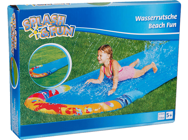 SPLASH FUN SF Wasserrutsche Beach Fun, 510 x 110 cm Wasserspielzeug Mehrfarbig