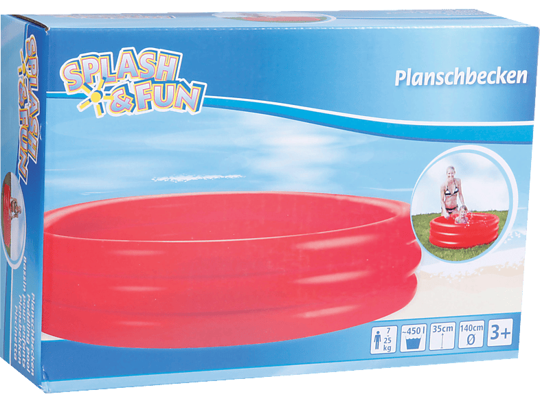 SPLASH FUN SF Pool Uni 140cm x 35 cm Planschbecken Rot PVC