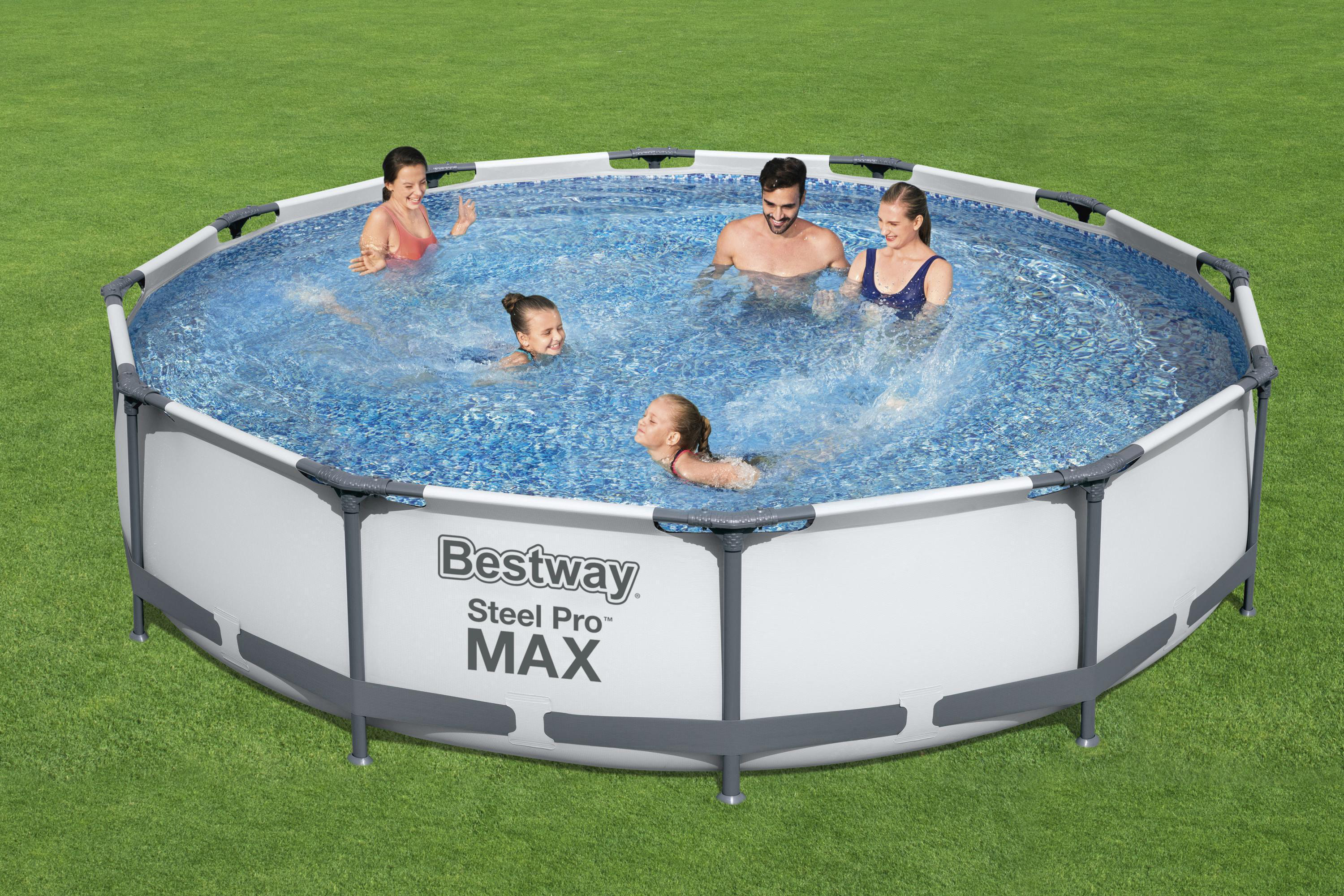 Max™ 366 Pro rund cm Swimmingpoolset BESTWAY Pool-Set, Steel Mehrfarbig Frame