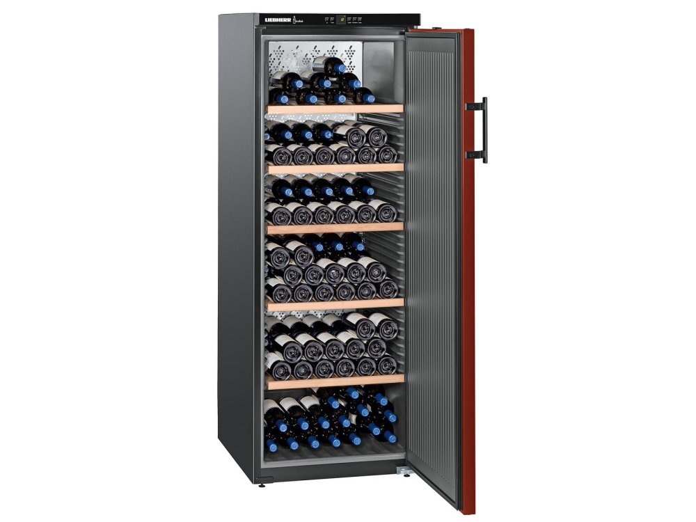 Vinoteca - Liebherr WKr 4211, 377 l, Filtro de carbono activo, Puerta reversible, 165 cm,  Rojo