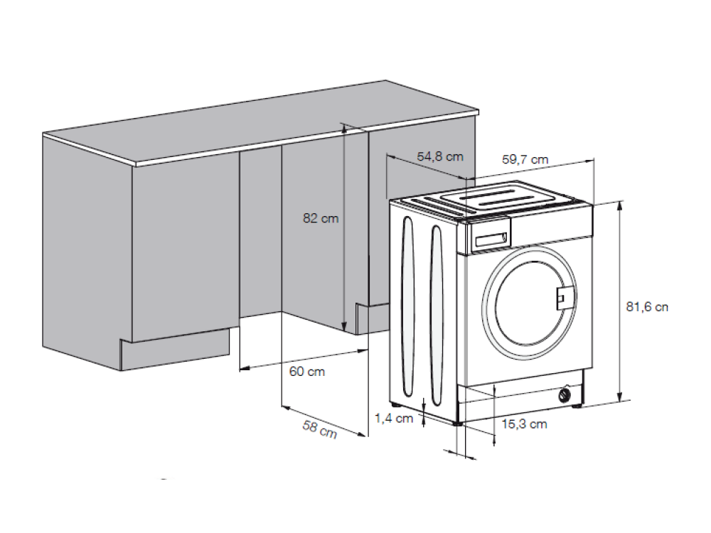 Lavadora secadora - Beko HITV 8733 B0R, 8 kg/5 kg, 1400 rpm, Motor Pro Smart™ Inverter, Wash&Dry, Blanco