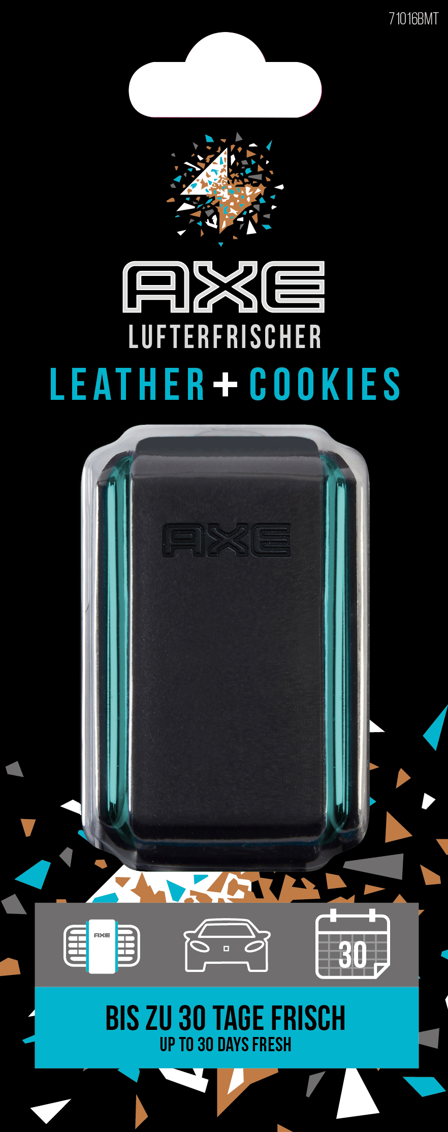 AXE Vent AirFresh Collision Leather&Cookies Lufterfrischer, Schwarz/Blau