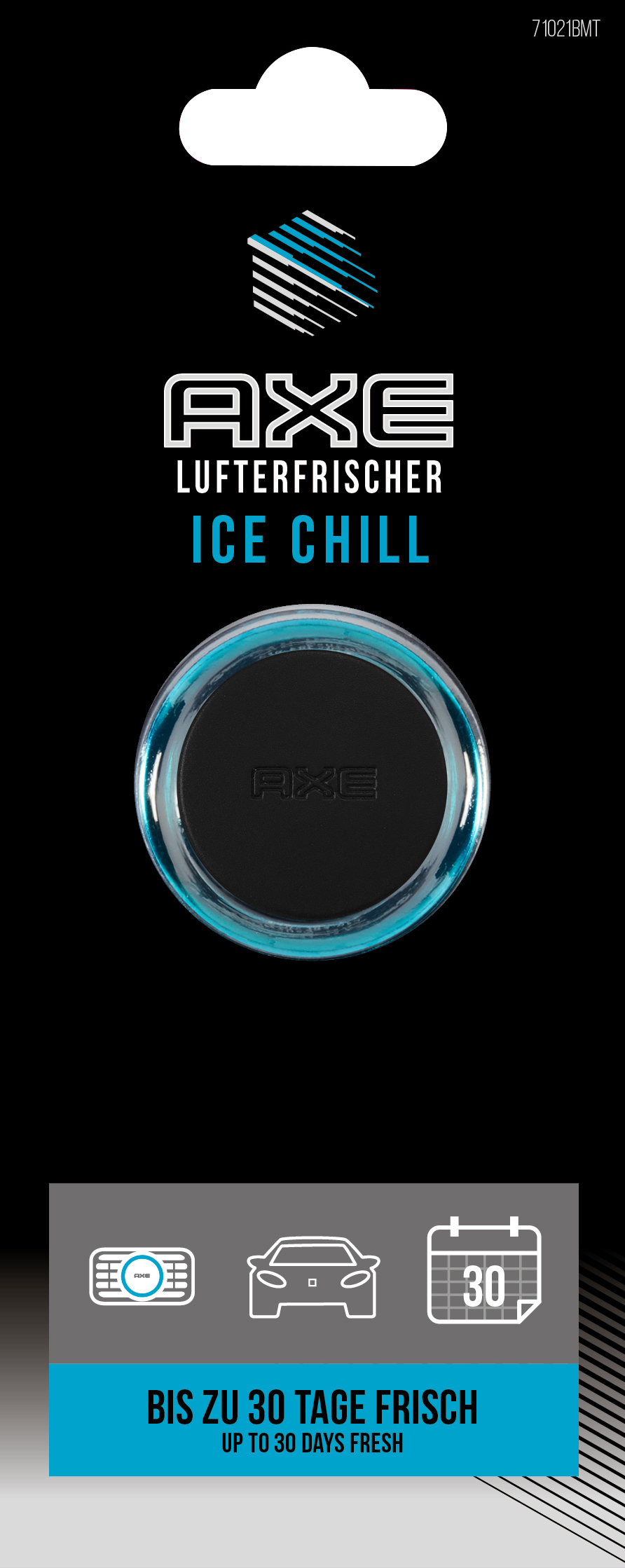 AXE Mini Vent Air Freshener - Ice Chill Lufterfrischer, Schwarz/Blau
