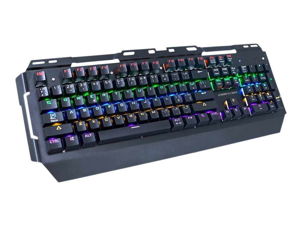 Teclado gaming - Woxter Stinger RX 1000 K, Mecánico, Multiplataforma, USB, Retroiluminado, Negro