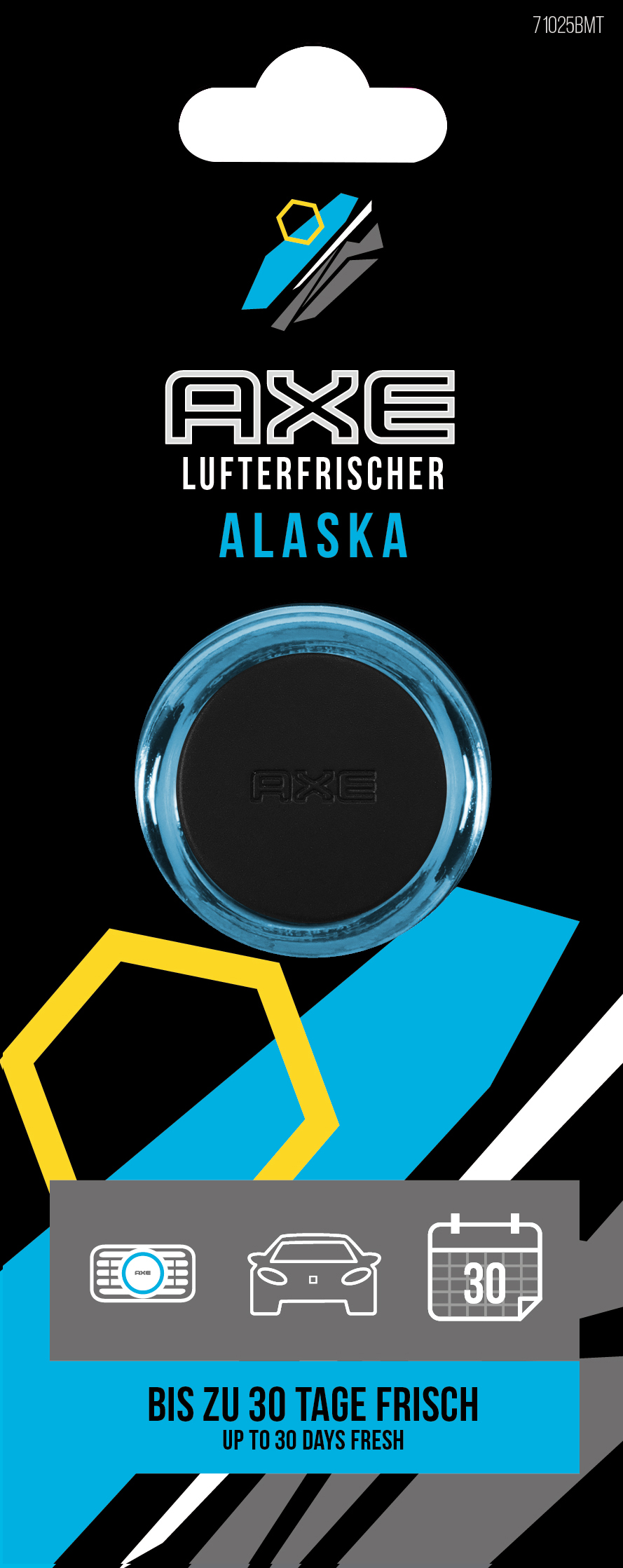 AXE Mini Vent Air Freshener Lufterfrischer, Alaska Schwarz/Blau 