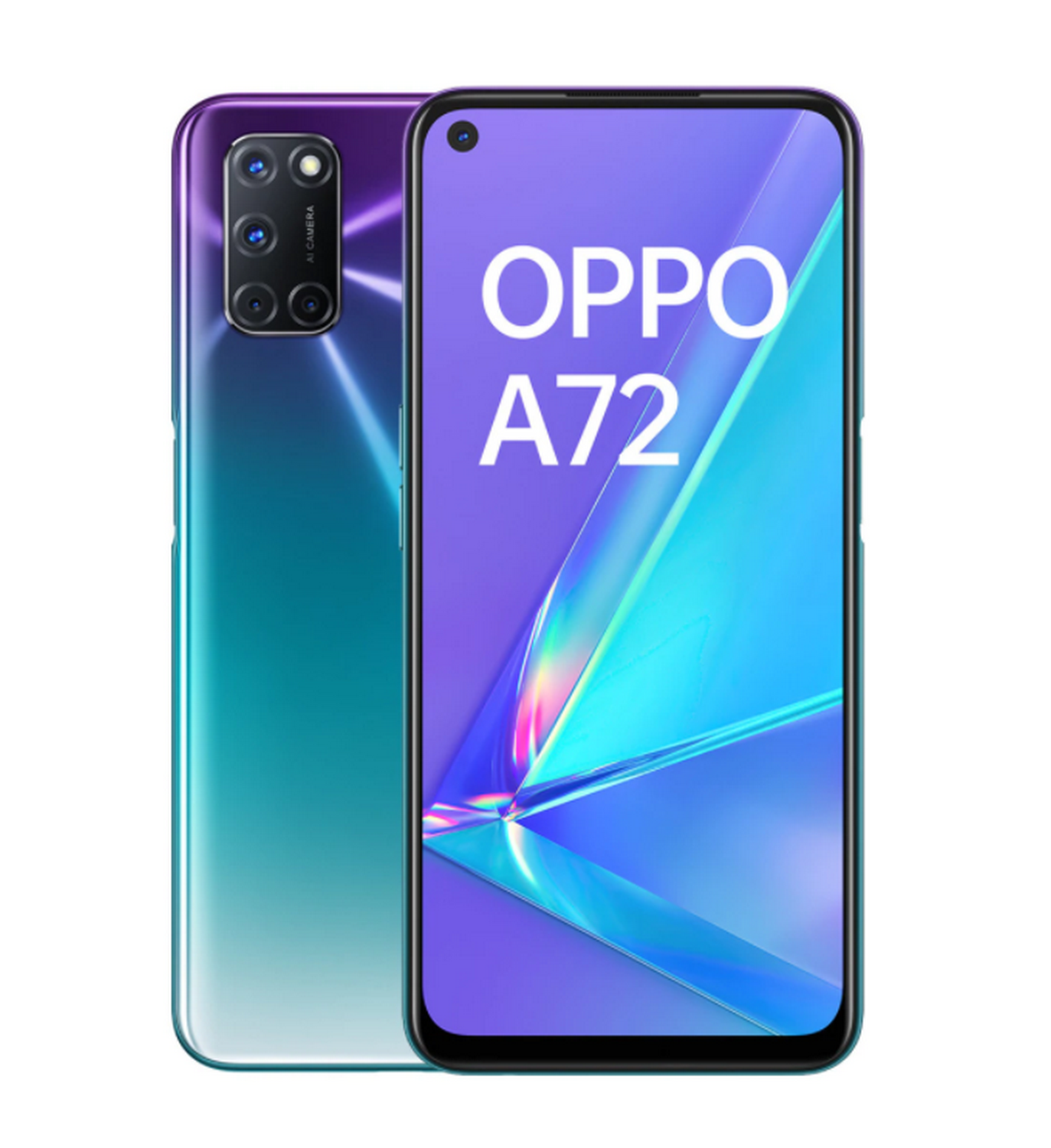 Móvil - OPPO A72, Aurora Purple, 128 GB, 4 GB RAM, 6.5" Full HD+, Qualcomm SM6125, 5000mAh, Quad Cam, Android
