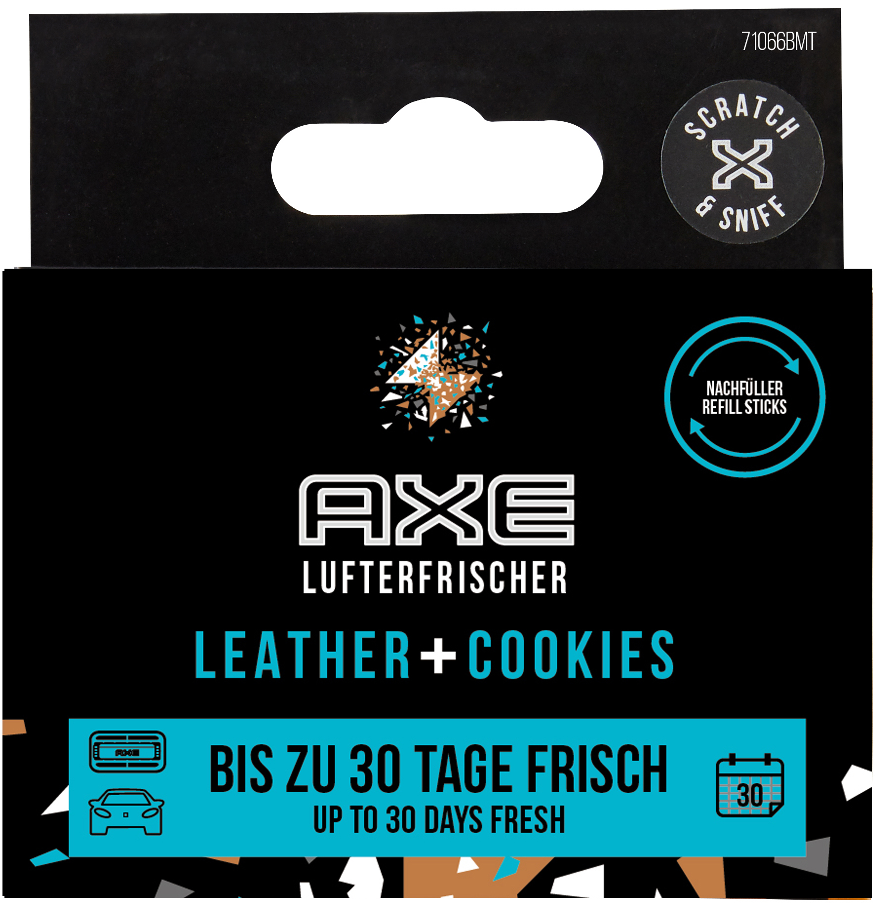 Schwarz Leath&Cookie Refill Lufterfrischer, Air - Sticks Vent Alu AXE