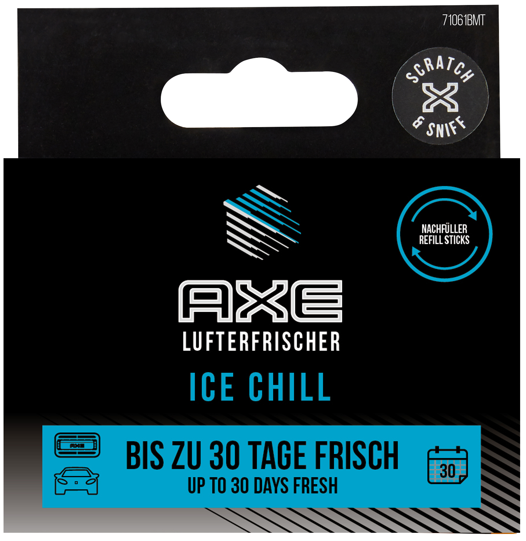 Sticks Lufterfrischer, - Alu Refill Air Schwarz AXE Ice Chill Vent