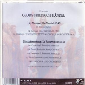 Die Rückseite einer CD-Hülle mit Text über Georg Friedrich Händels Messias und Auferstehung.