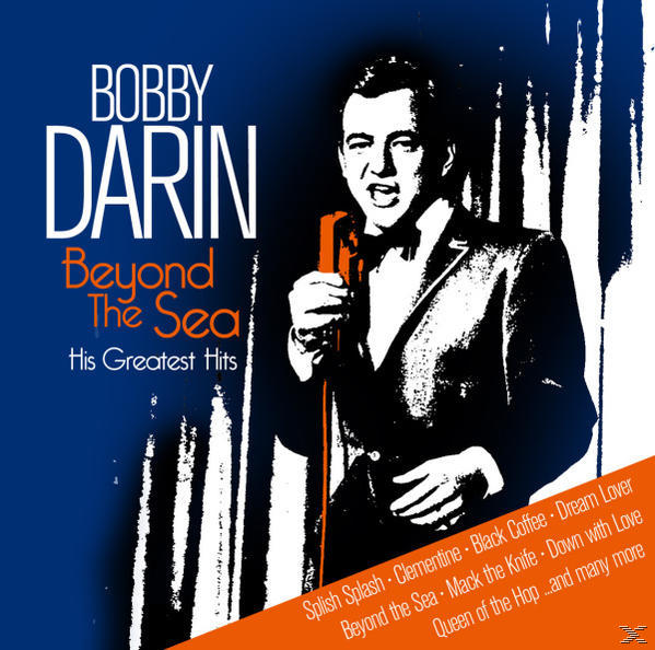 Albumcover für Bobby Darins "Beyond The Sea". Ein Mann mit einem Mikrofon.