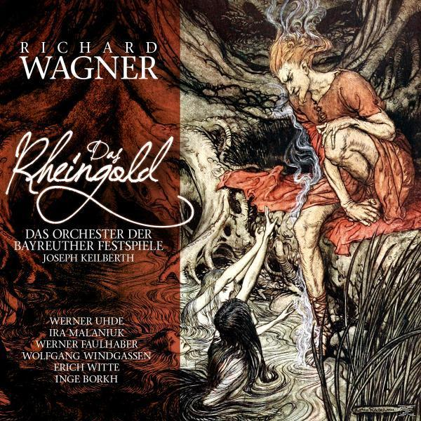 Albumcover: Richard Wagner, Das Rheingold, mit Illustration.