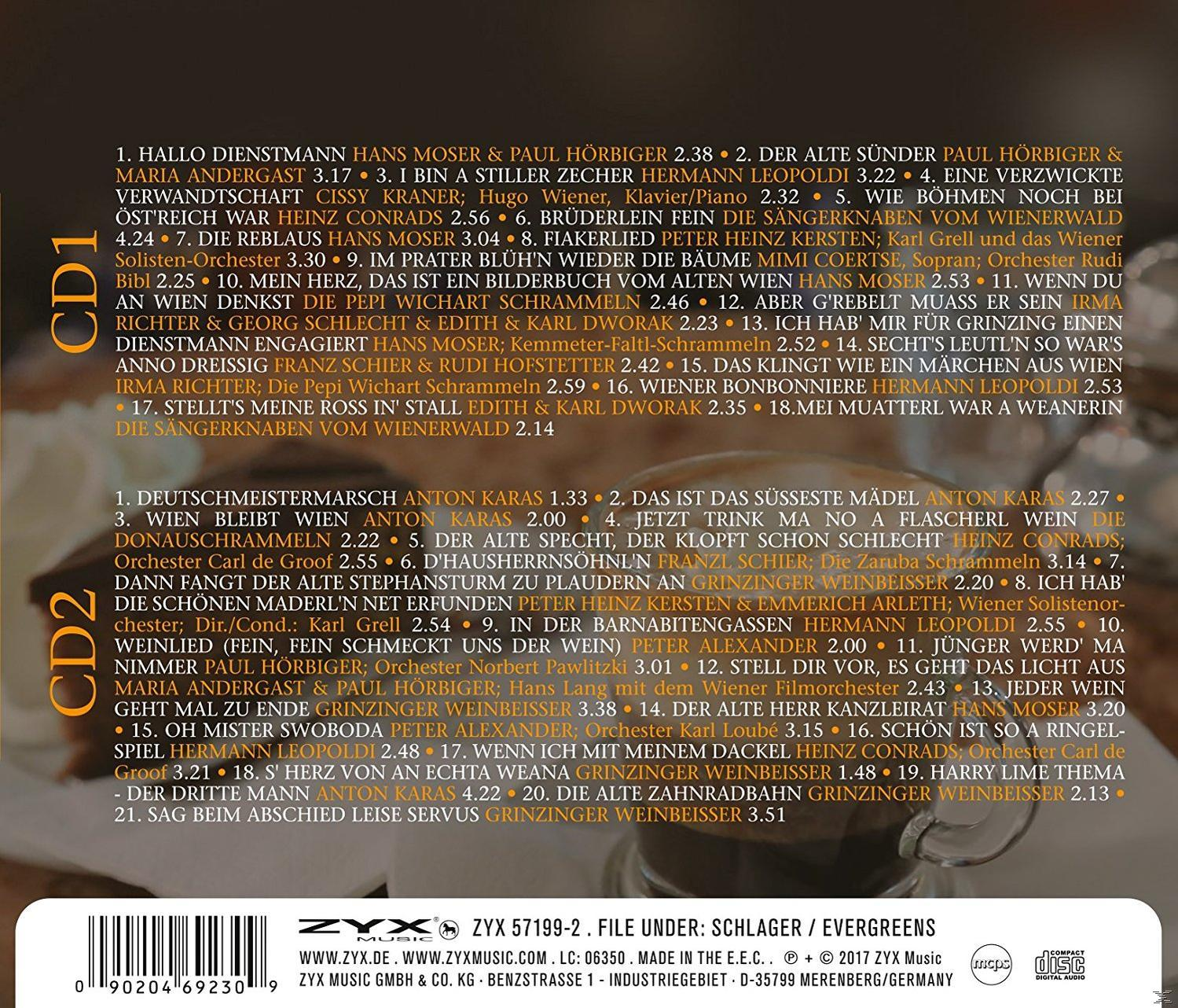 Albumcover mit Trackliste. Weißer Hintergrund mit schwarzem Text. Zwei CDs sind sichtbar.