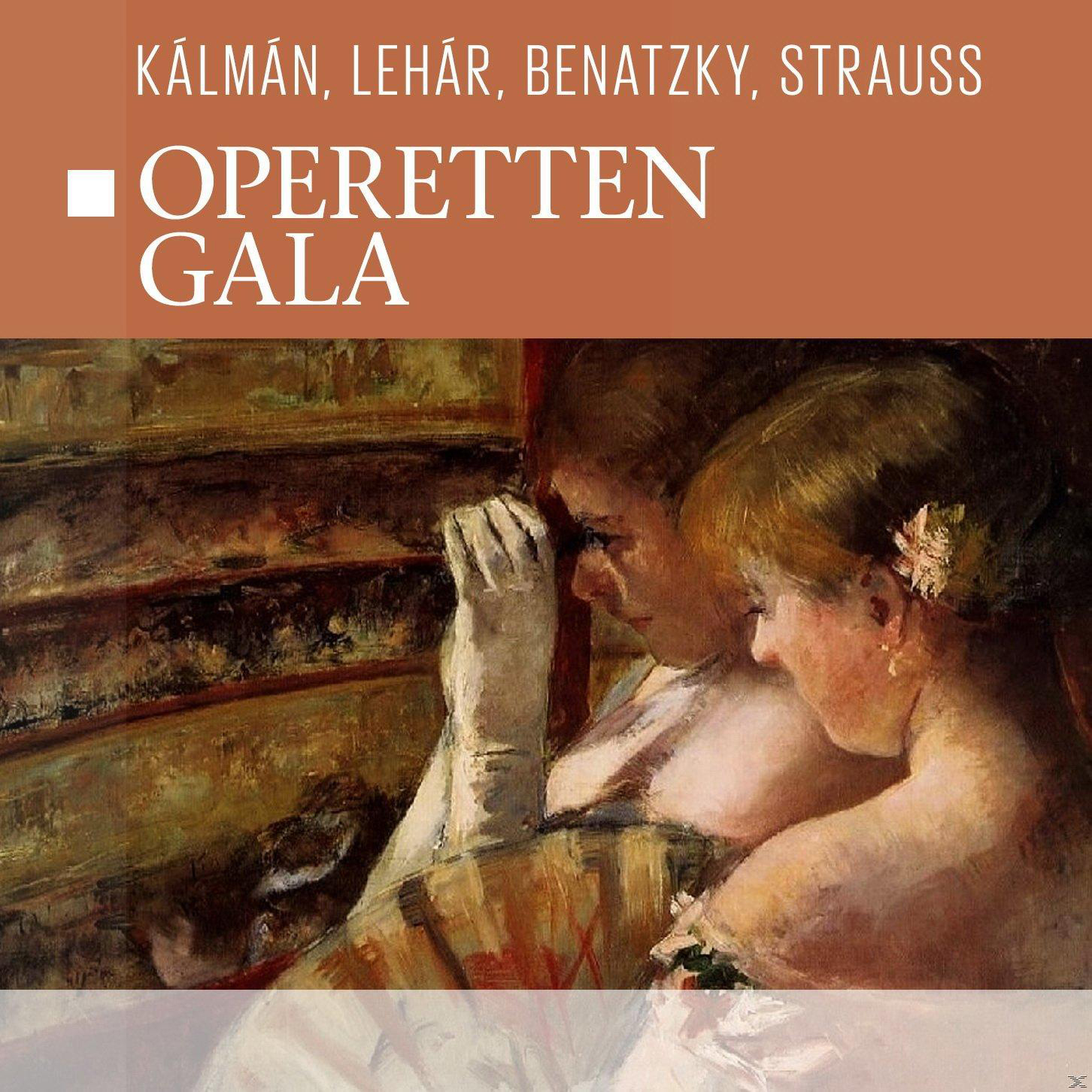 Albumcover: Operetten Gala. Zwei Frauen, die sich in einem künstlerischen Gemälde ansehen.