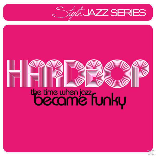 Albumcover mit Hardbop-Text auf Pink, mit dekorativen Linien.