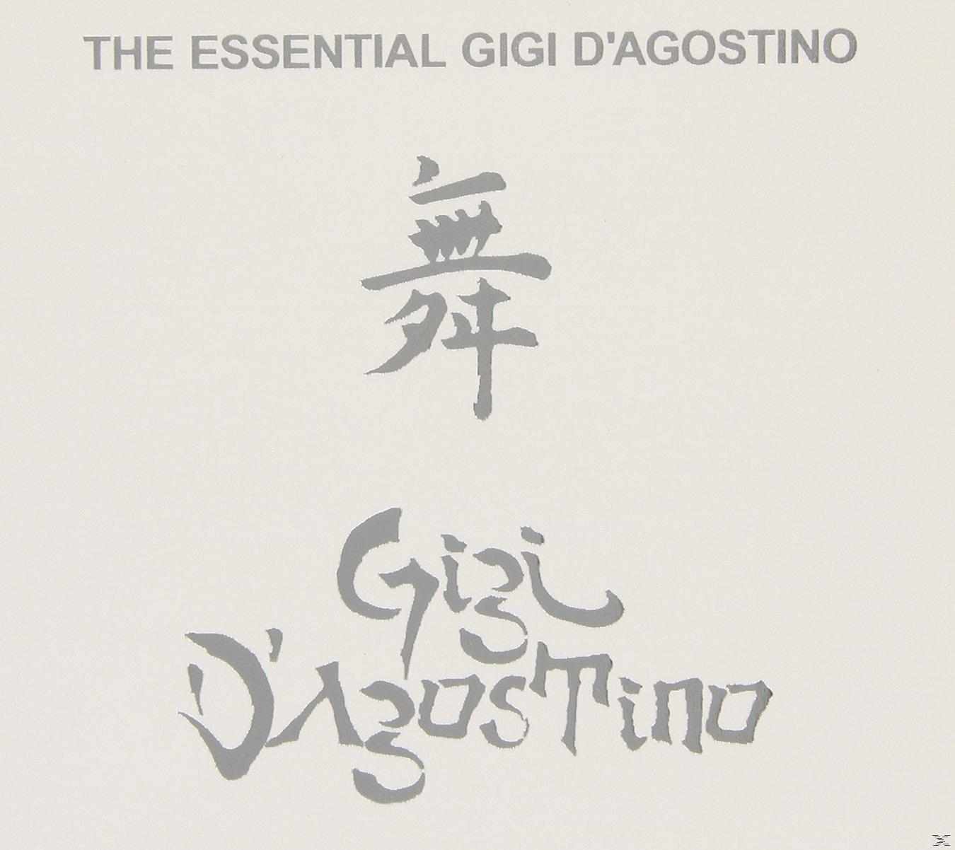 Albumcover mit stilisiertem Text: 'The Essential Gigi D'Agostino' oben und dem Namen des Künstlers unten.