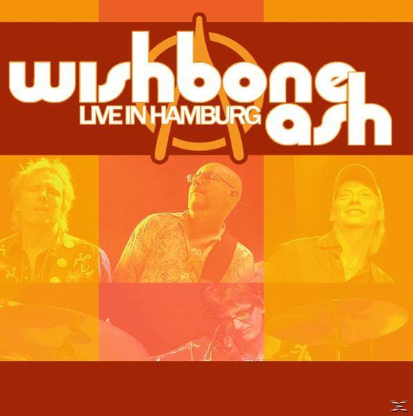 Wishbone Ash Albumcover, orangefarbener Hintergrund, Bandmitglieder.