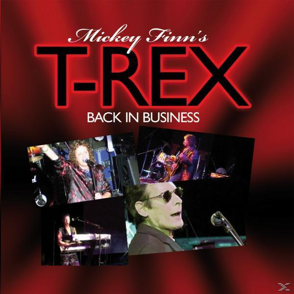 Mickey Finn's T-Rex Albumcover, Bilder der Band auf rotem Hintergrund.