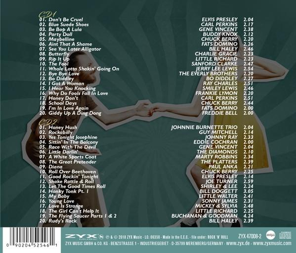 CD-Cover mit Titelliste und Bildern tanzender Paare. Der Hintergrund ist ein hellblaues Radialmuster.