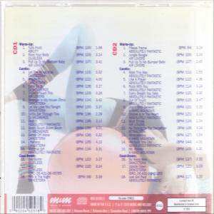 Rückseite einer CD mit Titelliste und Bild einer Frau auf einem Ball.