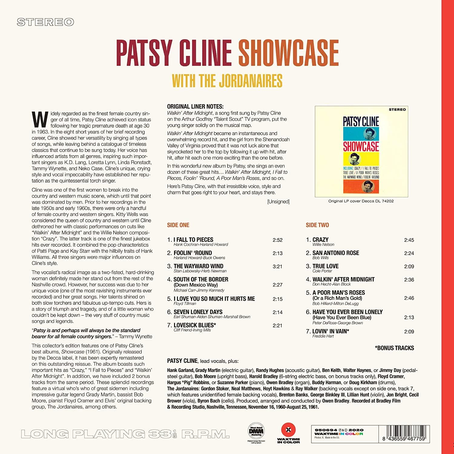 Patsy Cline (Vinyl) - WITH SHOWCASE JORDANAIRES FARBIGES - (LTD.180G THE