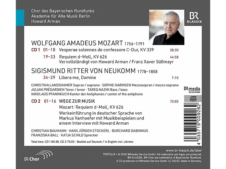 Thumbnail - Christine Landshamer, Sophie Harmsen, Chor Des Br - Requiem d-moll KV 626 (CD)