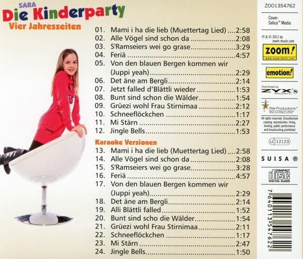 Sara - Die Kinderparty-Vier Jahreszeiten  - (CD)