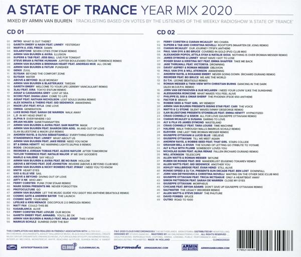 CD-Hülle mit Titelliste. Liste enthält Künstler und Titel.
