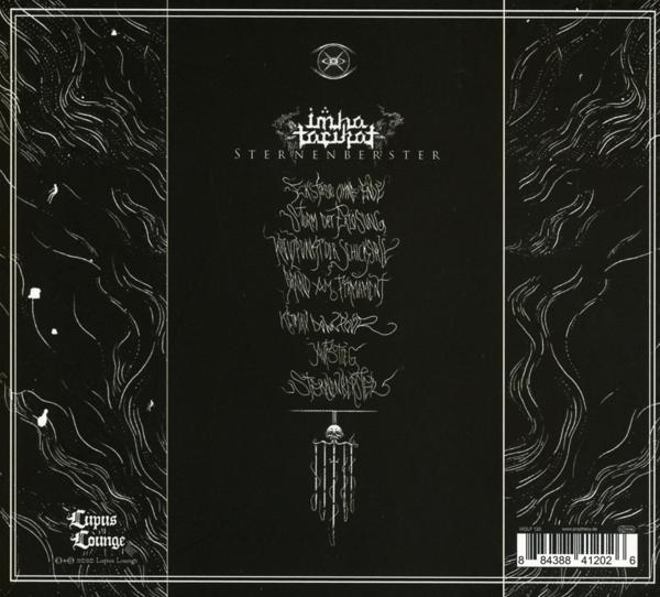 Schwarzes Albumcover mit weißem Text und Design. Enthält Bandnamen und Albumtitel. Schwarzer Hintergrund.