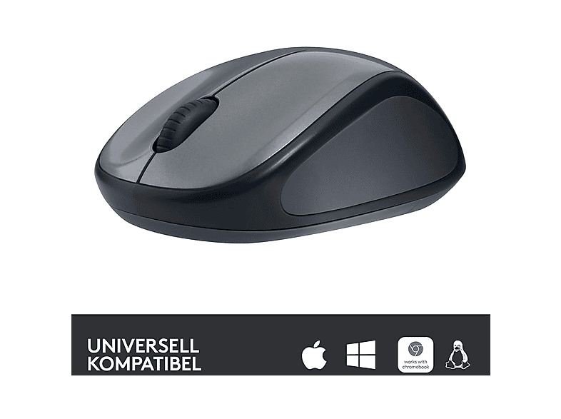 LOGITECH M235, Kabellose Maus, USB-Empfänger, Grau; PC Maus — Foto 2 von 5