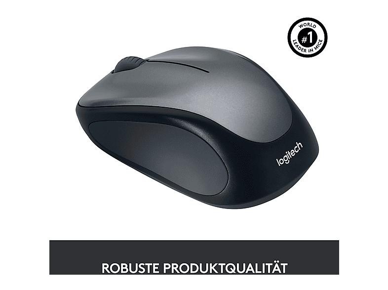 LOGITECH M235, Kabellose Maus, USB-Empfänger, Grau; PC Maus — Foto 3 von 5