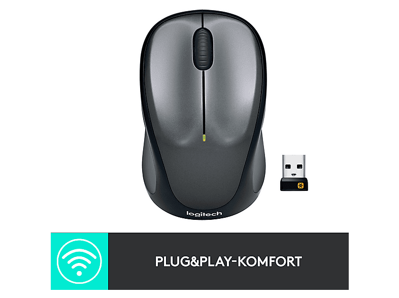 LOGITECH M235, Kabellose Maus, USB-Empfänger, Grau; PC Maus — Foto 4 von 5