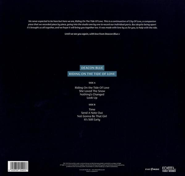 Rückseite der CD-Hülle mit Text und Titelliste.