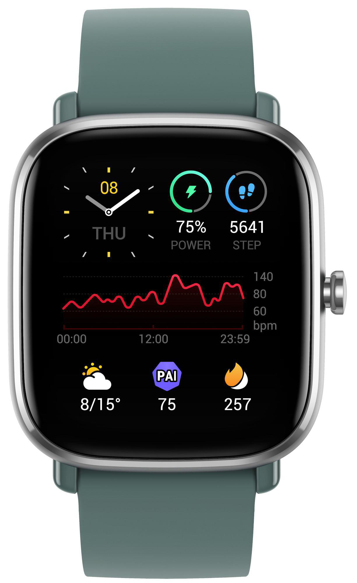 AMAZFIT A2018 GTS 2 mini Smartwatch Aluminium + Kunststoff Fluorelastomerkautschuk, 120 mm + 85 mm, Sage Green