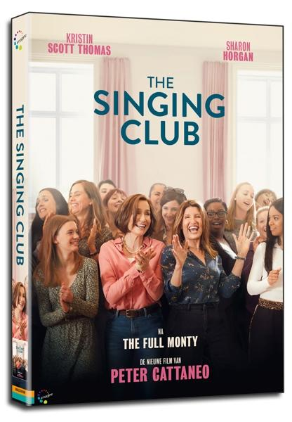 Couverture du film The Singing Club. Des femmes applaudissent, certaines sourient. Fond rose et blanc.