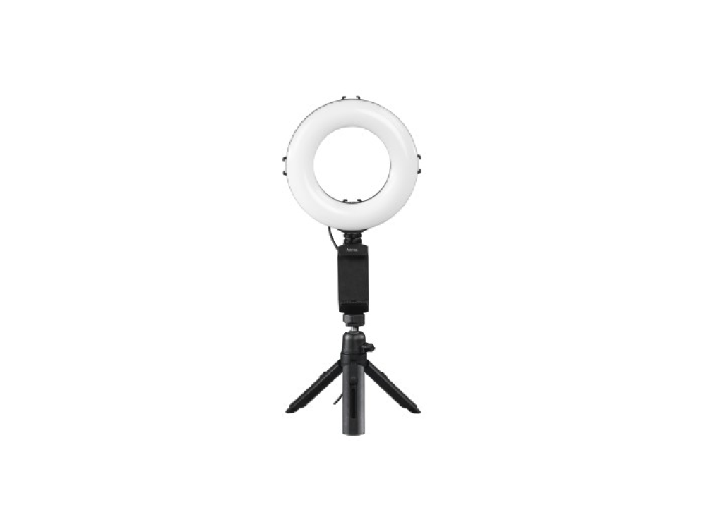 Aro de luz + soporte - Hama Foco LED-RL 67, 10 niveles, 48 LEDs, USB, Negro